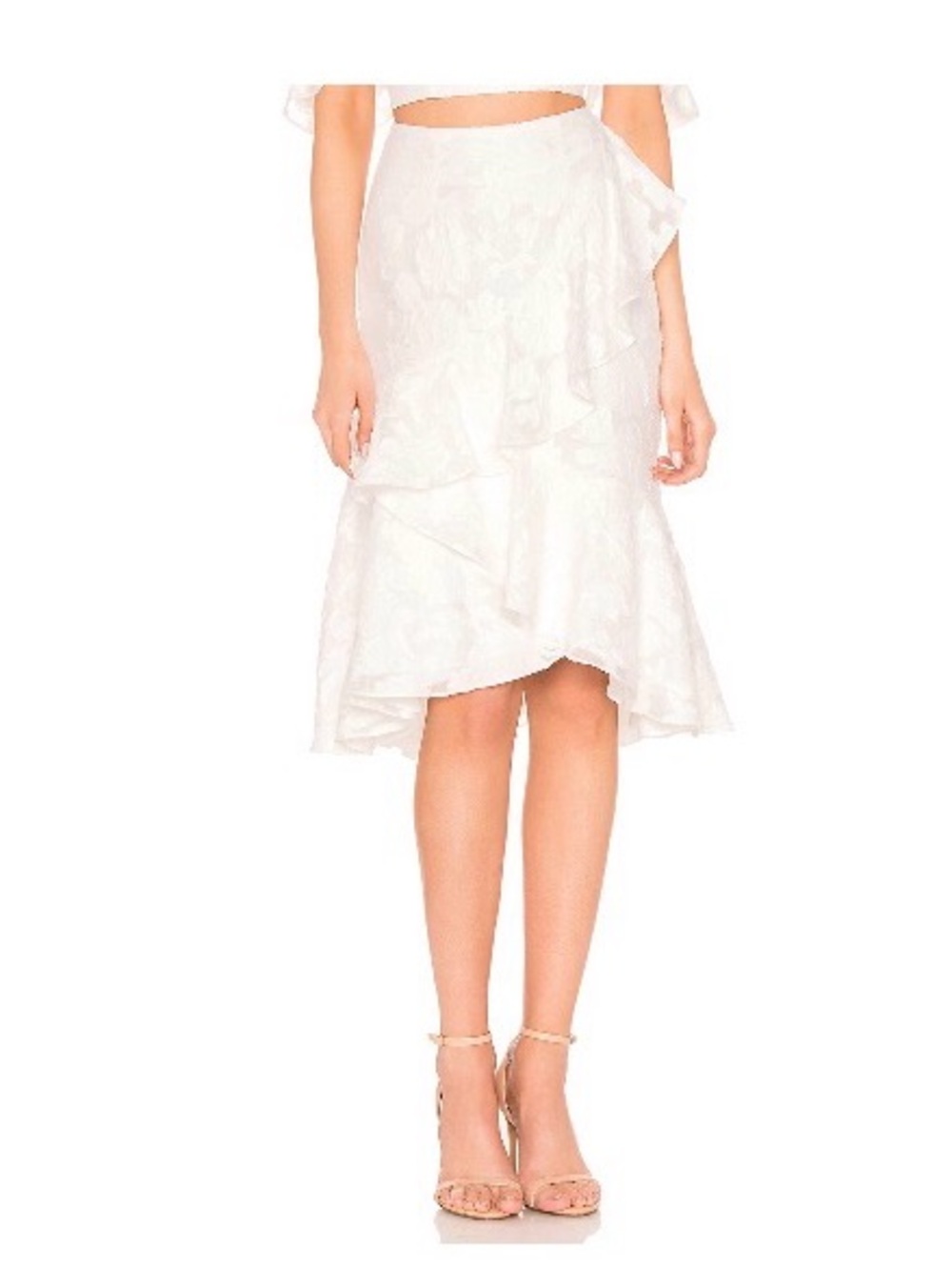 Revolve Keepsake Radar Ivory Off-Shoulder Ruffle Two-Piece Set - Picture 3 of 8